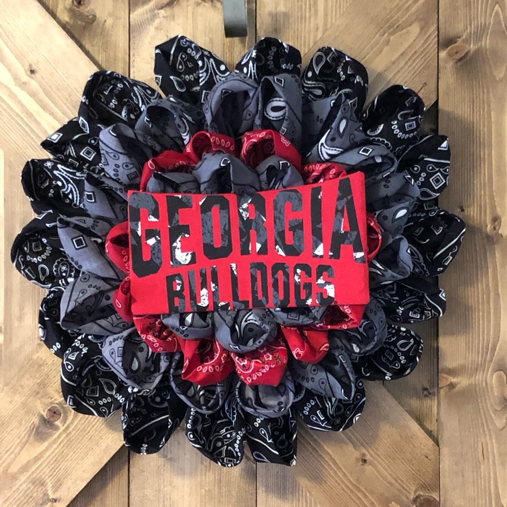 Blackout Georgia bulldogs bandanna wreath